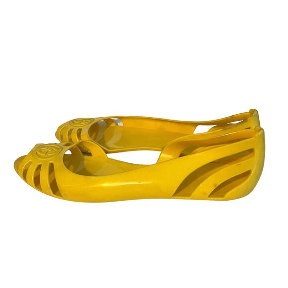 Gucci Marola Rubber Jelly Interlock GG Flat Sandals •Women 39/8.5• Yellow Italy - Picture 5 of 10